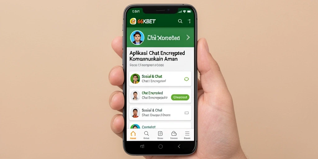 Tampilan antarmuka 66KBET dengan fitur Chat Encrypted yang canggih.