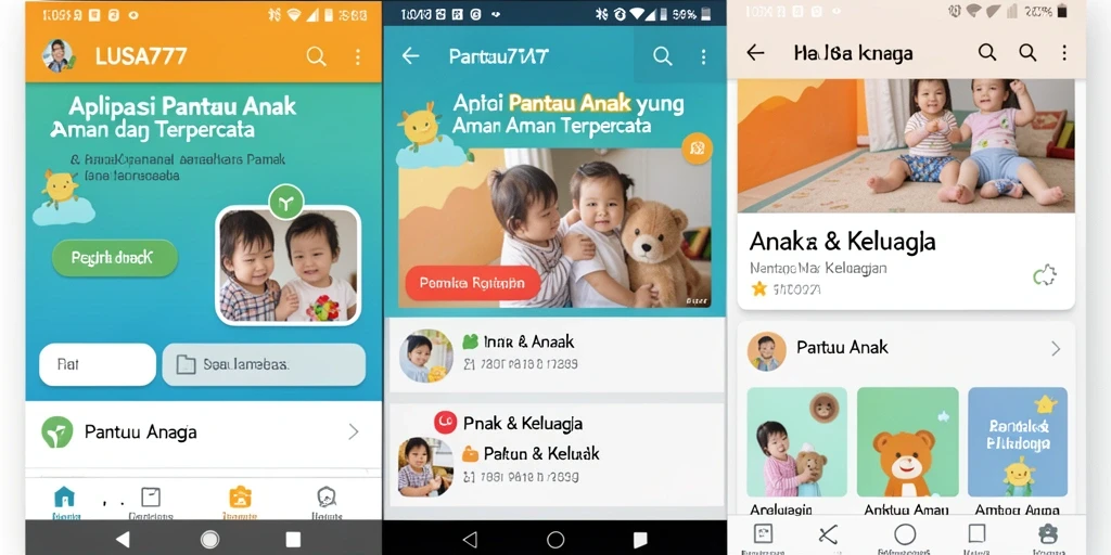 Tampilan antarmuka LUSA777 yang intuitif untuk pantauan aktivitas anak.