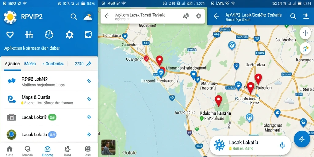 Tampilan antarmuka utama RPVIP2 untuk pelacakan lokasi.