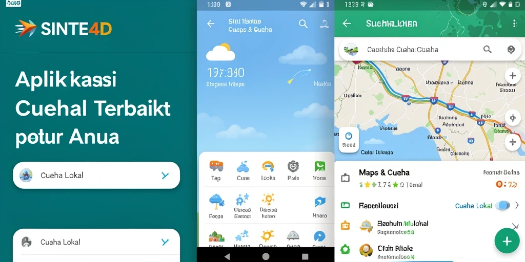 Antarmuka SINTE4D menampilkan informasi cuaca lokal secara jelas.