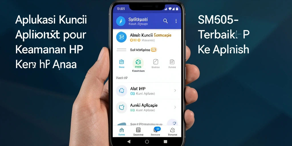 Screenshot antarmuka aplikasi SM605 yang menunjukkan fitur kunci aplikasi.