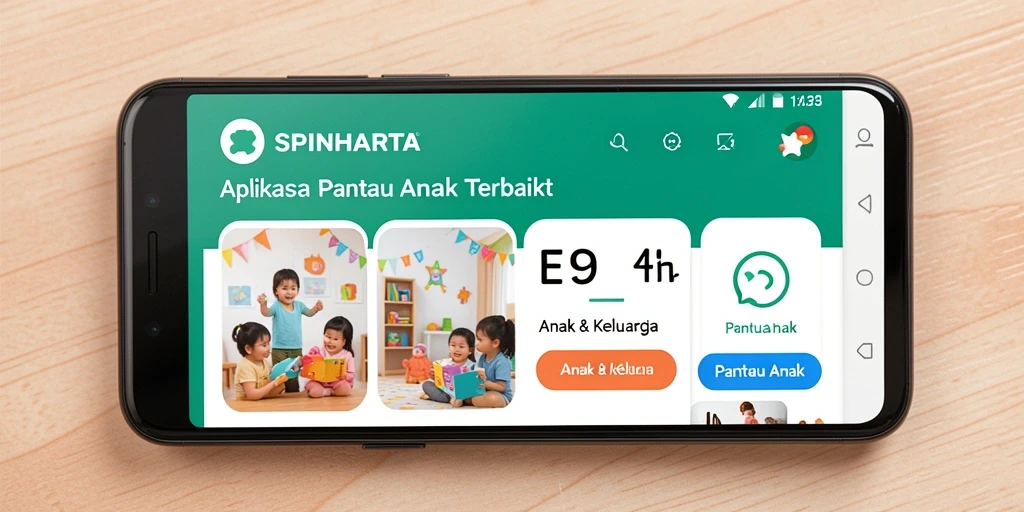 Tampilan antarmuka utama SPINHARTA dengan fitur Pantau Anak.