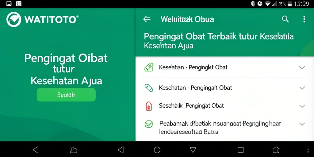 Tampilan antarmuka WATITOTO dengan fitur pengingat obat yang jelas.